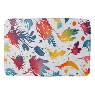 Watercolor Leaves Bath Mat