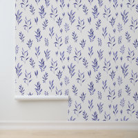 Watercolor Leaves Blue