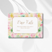 Watercolor Leaves Blush Mustard Sage Diaper Raffle