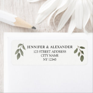 Watercolor leaves botanical elegant return address