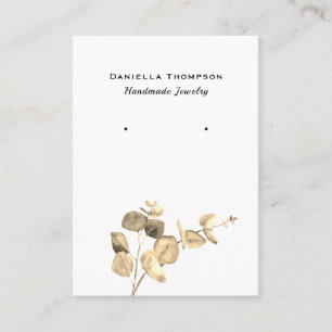 Watercolor Leaves Boutique Jewellery Earring Displ Business Card