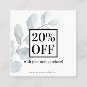 Watercolor Leaves  Discount Card