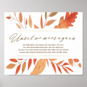 Watercolor Leaves Fall Wedding Poem Memorial Sign