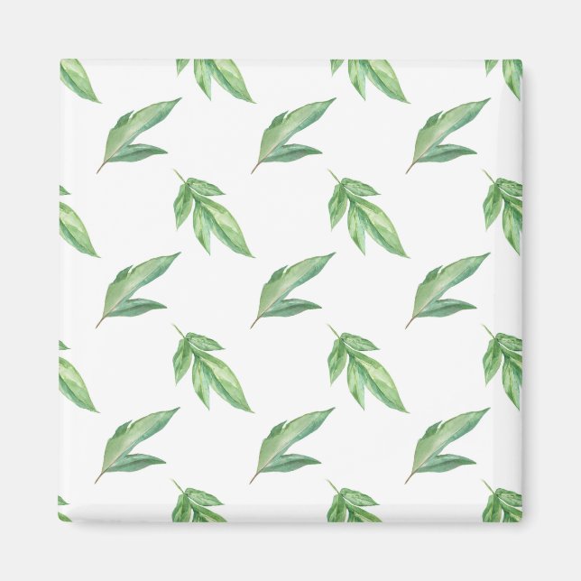watercolor leaves magnet (Front)