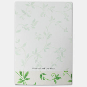 Watercolor leaves pattern post-it notes