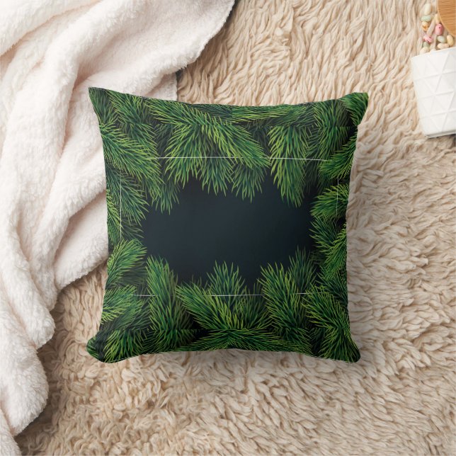 Watercolor leaves pattern Throw Pillow (Blanket)