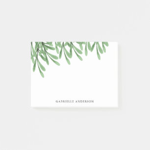 Watercolor Leaves Personalised Post-it Notes