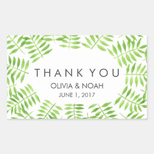 Watercolor Leaves Rectangular Sticker