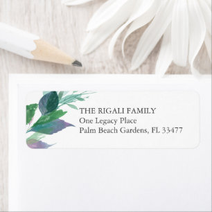 Watercolor  Leaves Return Address