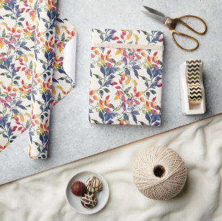 Watercolor Leaves Wrapping Paper