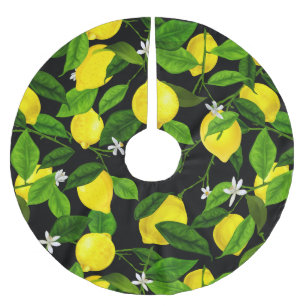 Watercolor Lemon 2 Brushed Polyester Tree Skirt