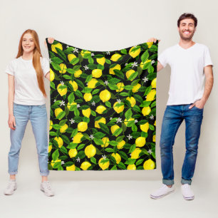 Watercolor Lemon 2 Fleece Blanket