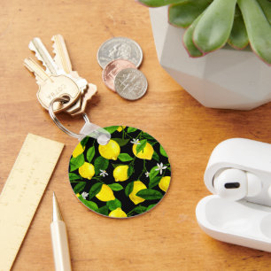 Watercolor Lemon 2 Key Ring
