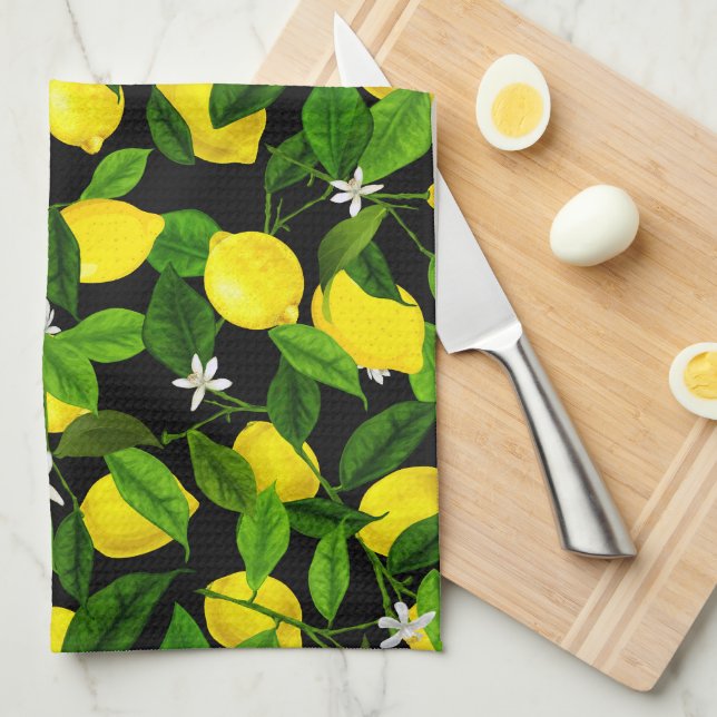Watercolor Lemon 2 Tea Towel (Quarter Fold)