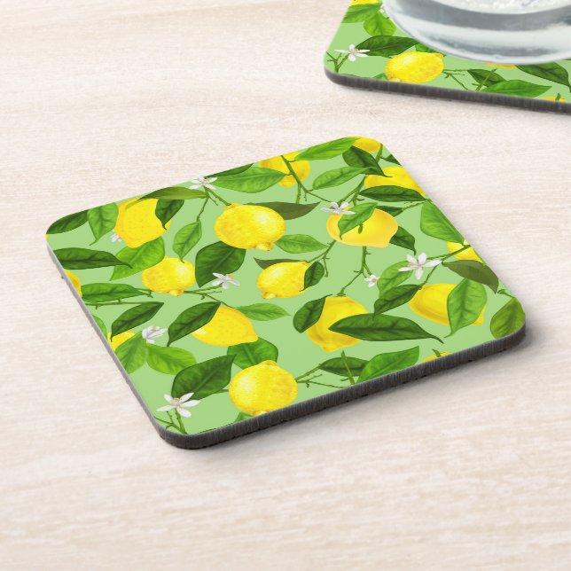 Watercolor Lemon 3 Coaster (Left Side)