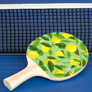 Watercolor Lemon 3 Ping Pong Paddle