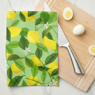 Watercolor Lemon 3 Tea Towel