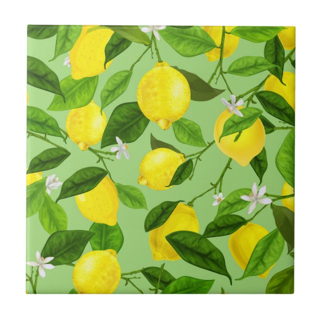 Watercolor Lemon 3 Tile (Front)