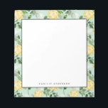 Watercolor Lemon and Greenery Pattern Personalised Notepad<br><div class="desc">Customisable lemon notepad. It features watercolor lemon and greenery pattern. Personalise by adding names and other details This lemon pattern notepad is perfect as a gift.</div>