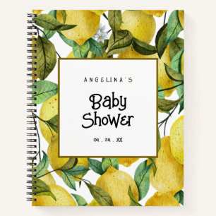 Watercolor Lemon Baby Shower Gift List Notebook