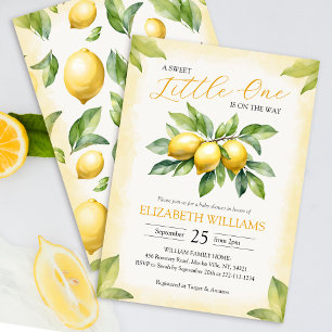 Watercolor Lemon Baby Shower Invitation