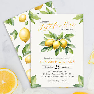 Watercolor Lemon Baby Shower Invitation