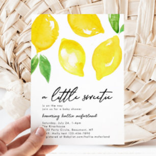 Watercolor Lemon Baby Shower Invitation
