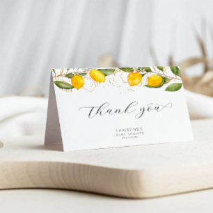 Watercolor Lemon Baby Shower Thank You Card