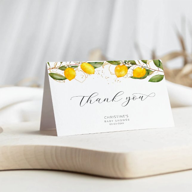 Watercolor Lemon Baby Shower Thank You Card (Creator Uploaded)