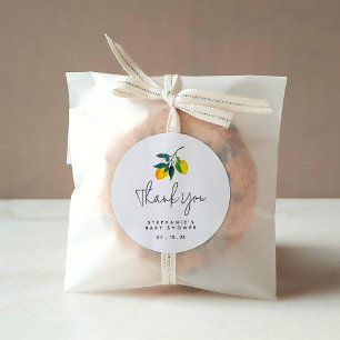 Watercolor Lemon Baby Shower Thank You Sticker