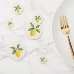 Watercolor Lemon Birthday Confetti