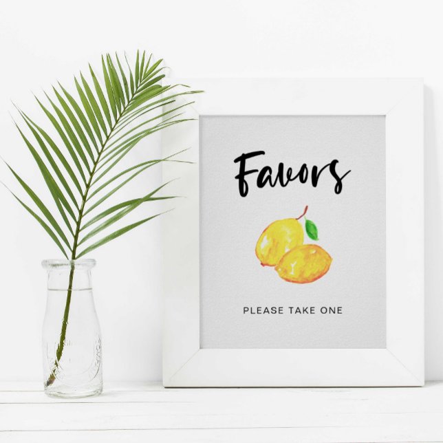 watercolor lemon bridal shower favors sign simple (Creator Uploaded)