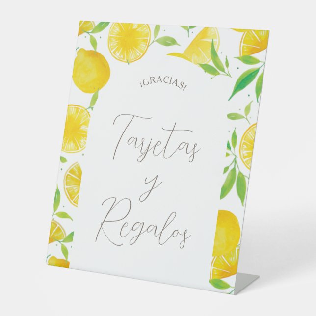 Watercolor Lemon Bridal Shower Gifts Sign (Front)