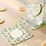 Watercolor Lemon Bridal Shower Italian Vintage Square Paper Coaster<br><div class="desc">Add a charming touch to your table with this Watercolor Lemon Bridal Shower Square Paper Coaster. Featuring hand-painted lemons and Italian vintage style,  it’s perfect for lemon,  Amalfi,  or European-inspired bridal celebrations.</div>