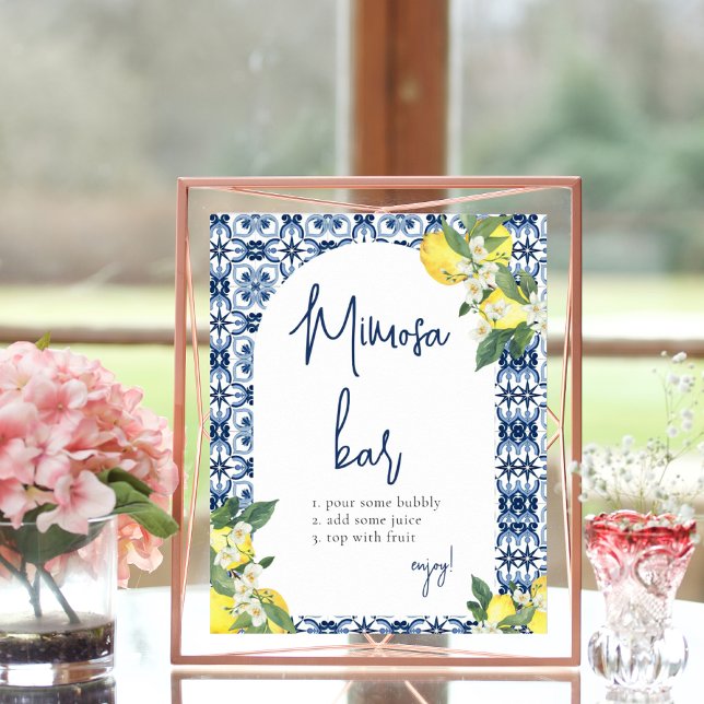 Watercolor Lemon Bridal Shower Mimosa Bar Poster (Creator Uploaded)