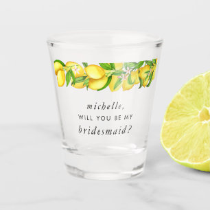 Watercolor Lemon Bridal Shower - The Bridesmaid Shot Glass