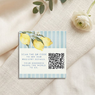 Watercolor Lemon Citrus Bridal Shower Registry Enclosure Card