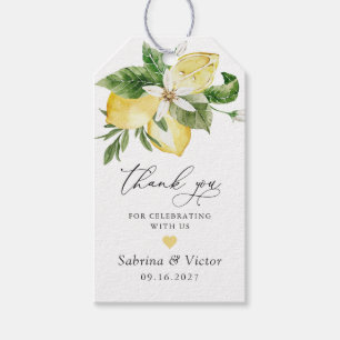 Watercolor Lemon Citrus Greenery Orange Blossom Gift Tags
