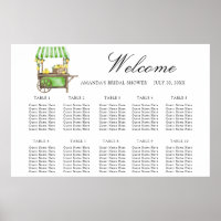 Watercolor Lemon citrus wedding seating chart