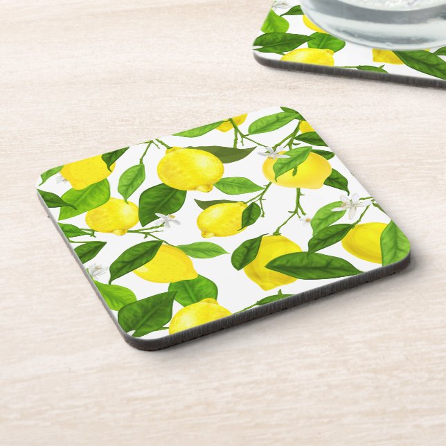Watercolor Lemon Coaster (Left Side)