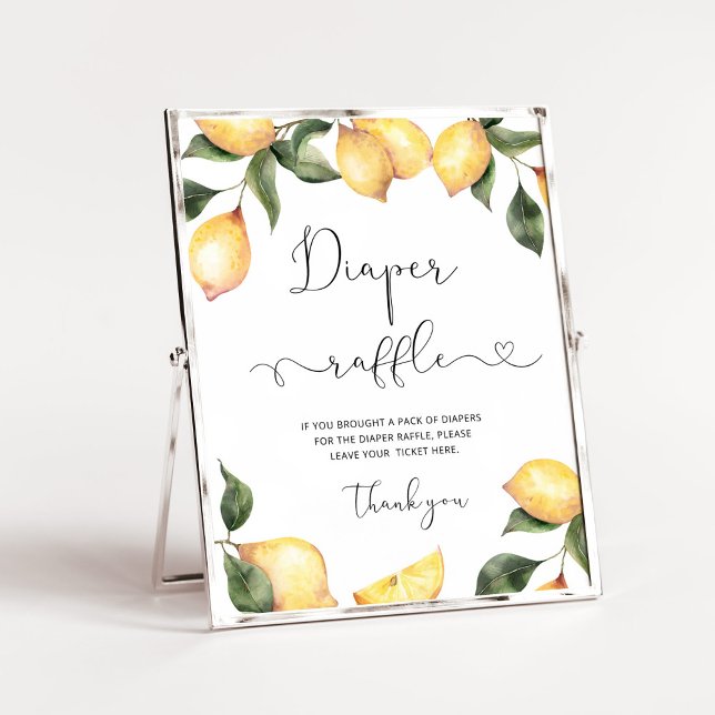 Watercolor  Lemon diaper raffle sign (Creator Uploaded)