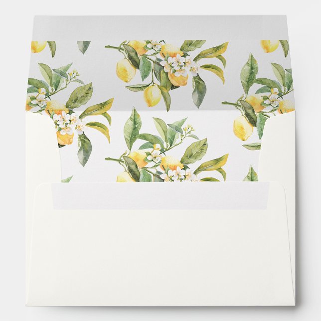 Watercolor Lemon Floral Envelope (Watercolor Lemon Floral Envelope by Painted Paperie
)