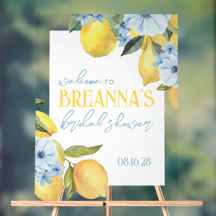 Watercolor Lemon & Flower Acrylic Welcome Sign
