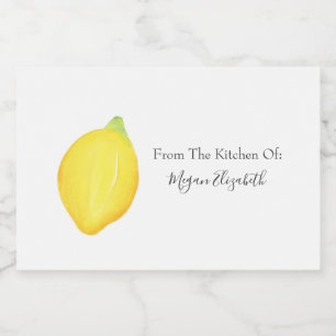  Watercolor Lemon  Food Label