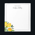 Watercolor Lemon From the Desk of Personalised Notepad<br><div class="desc">This pretty notepad features a bunch of watercolor lemons and your personalisation.  Use the template form to add your text.</div>
