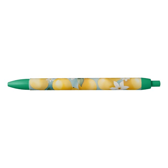 Watercolor Lemon/fruit  Black Ink Pen (Front)