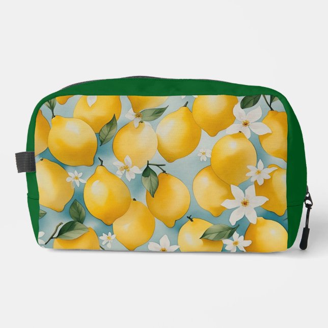 Watercolor Lemon/fruit  Dopp Kit (Front)