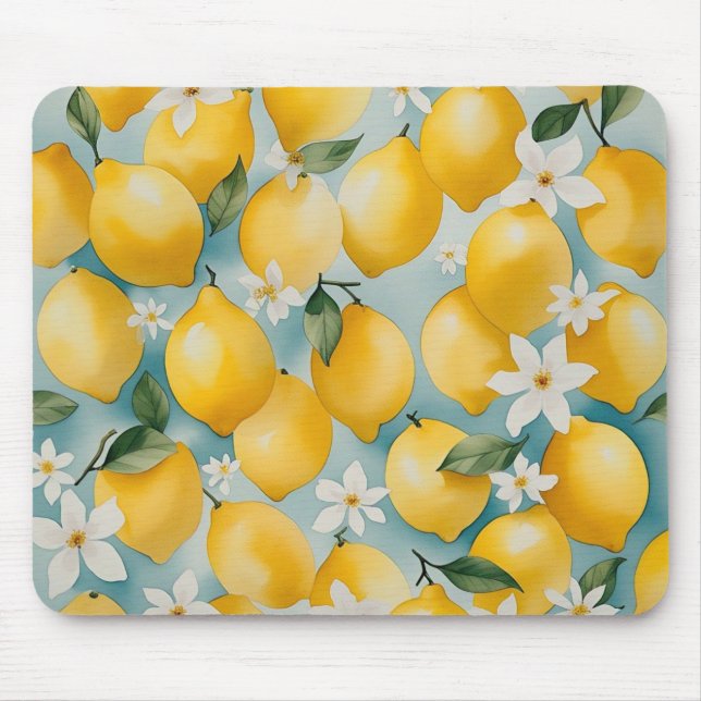 Watercolor Lemon/fruit  Mouse Pad (Front)