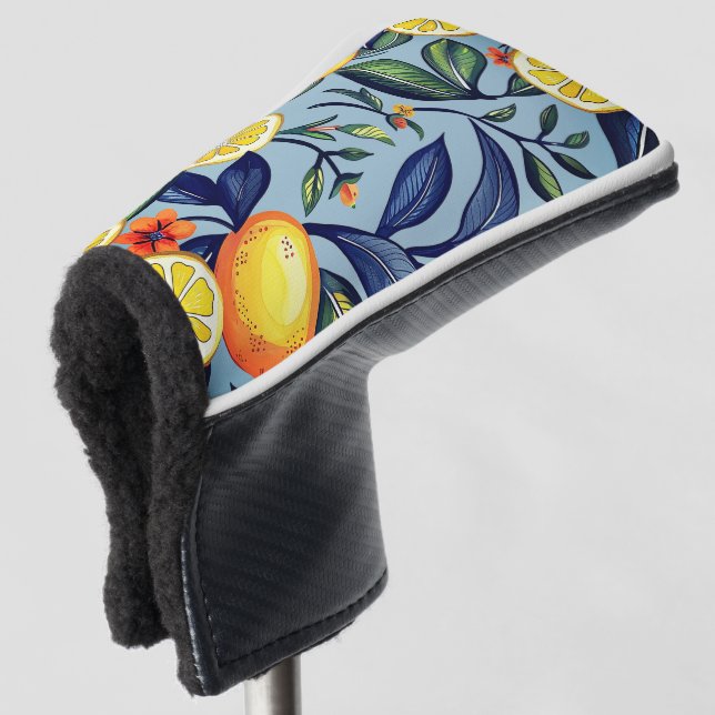 Watercolor Lemon Golf Head Cover (3/4 Front)