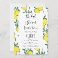 Watercolor Lemon Green Bunch Bridal Shower